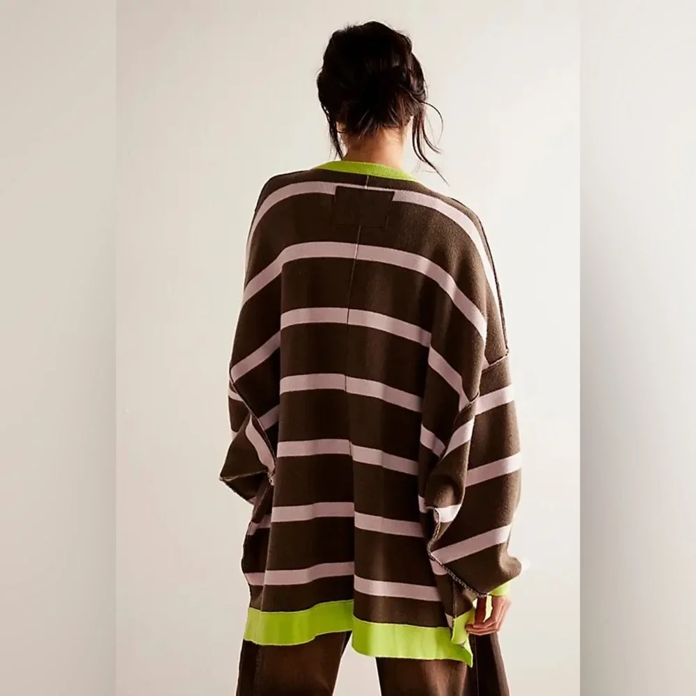 NWT FREE PEOPLE WE THE FREE Manny Cardi Brown MSRP $248 Size XS Oversized - Picture 2 of 8